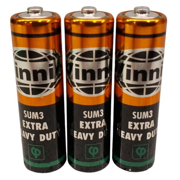 VINTAGE Vinnic AA Battery SUM3 1.5 Volt Extra Heavy Duty Orange Black Collector - Picture 8 of 8